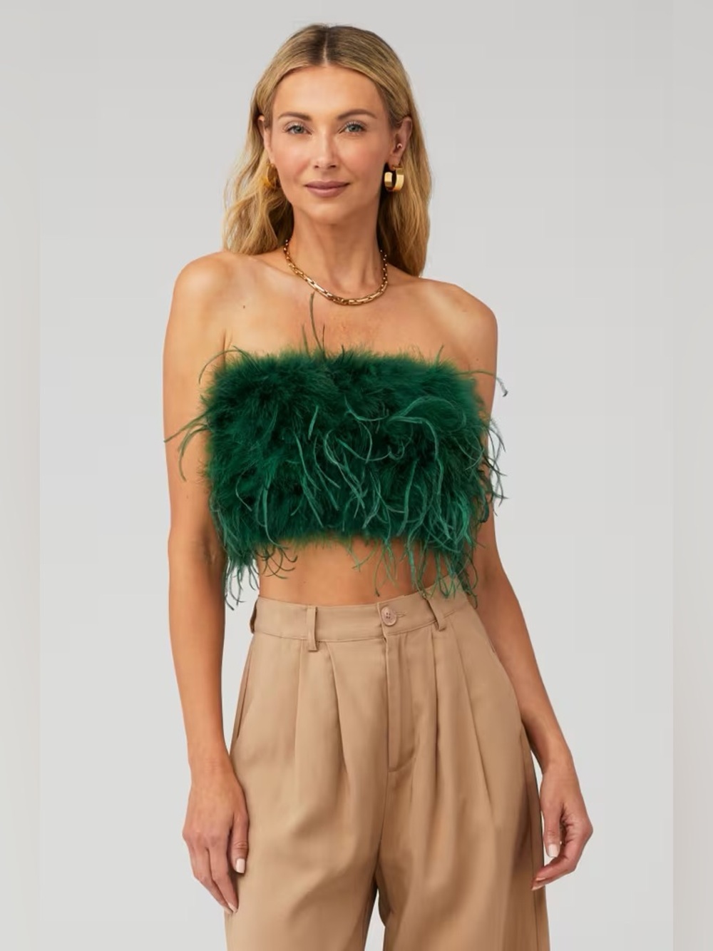 Lamarque • Emerald Green Zaina Feather Top XS